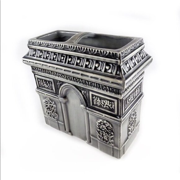 Paris French Toothbrush Holder Arc de Triomphe Ceramic Parisian French Country - Picture 3 of 9